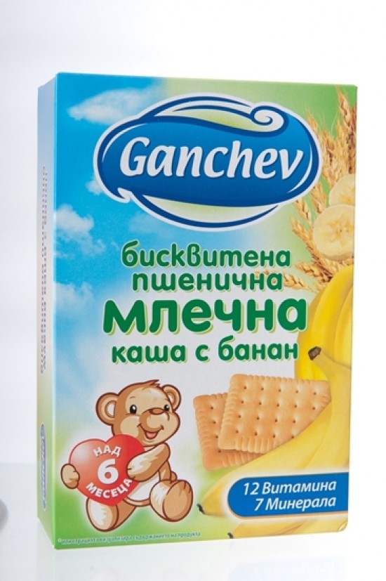 БИСКВИТЕНА КАША С БАНАН ГАНЧЕВ 200 ГР - ЦЕНА ЗА БР. 0