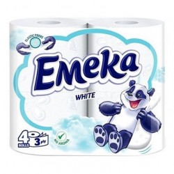 ТОАЛЕТНА ХАРТИЯ ЕМЕКА 4-КА *10БР. WHITE БЯЛА