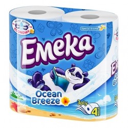 ТОАЛЕТНА ХАРТИЯ ЕМЕКА 4БР./10 OCEAN BREEZE СИНЯ